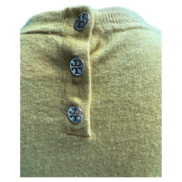 Tory Burch Mustard Yellow Cashmere Sweater Size Medium - Picture 5 of 11